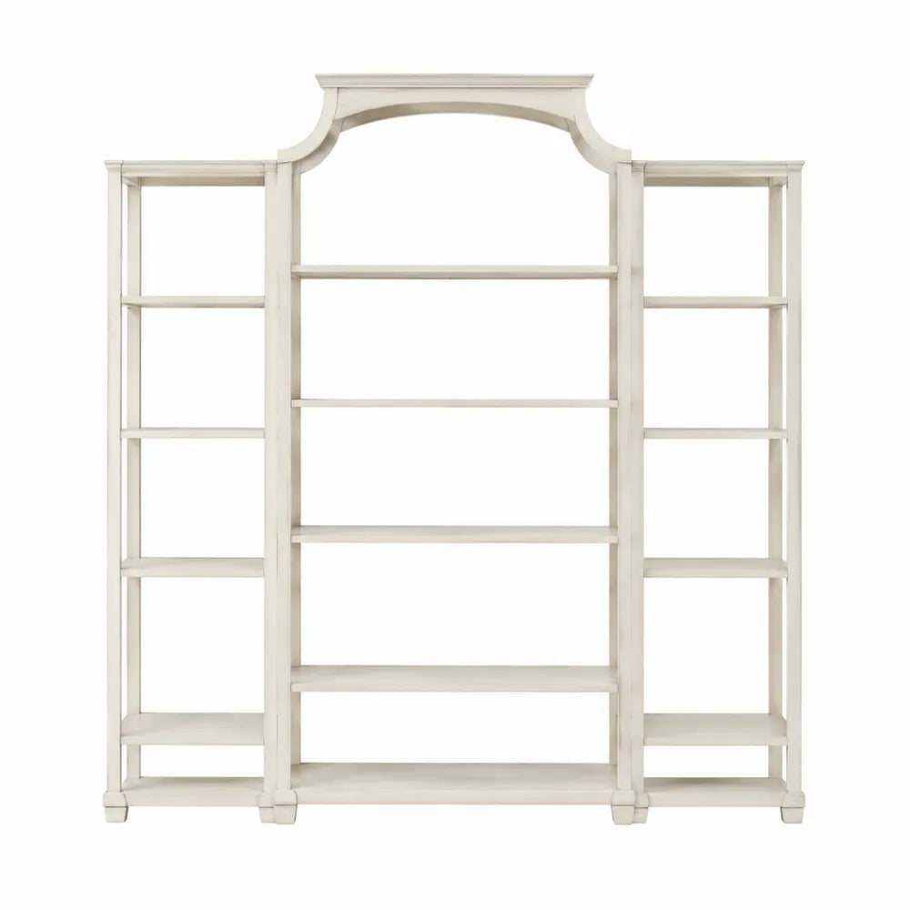 Libreria scaffale rettangolare con ripiani aperti in MDF e truciolare bianco crema 180 x 30 x 200 cm