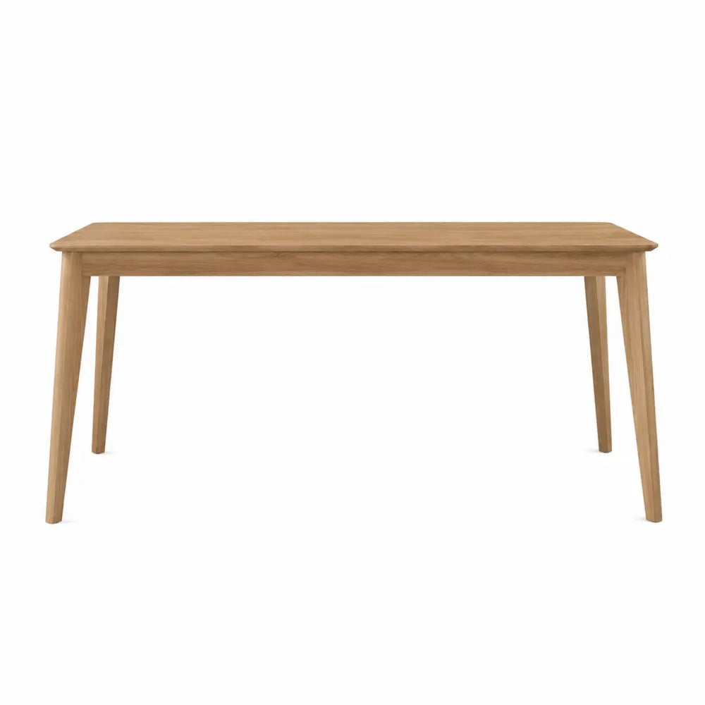 Tavolo da pranzo rettangolare in legno massello di quercia rovere naturale 160 cm x 80 cm x 75 cm quattro gambe inclinate
