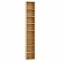 Libreria scaffale verticale rettangolare con 8 scomparti in MDF effetto rovere chiaro 30 x 25 x 180 cm
