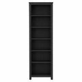 Libreria scaffale verticale rettangolare con 5 vani aperti in truciolare melaminico nero 60 x 30 x 180 cm