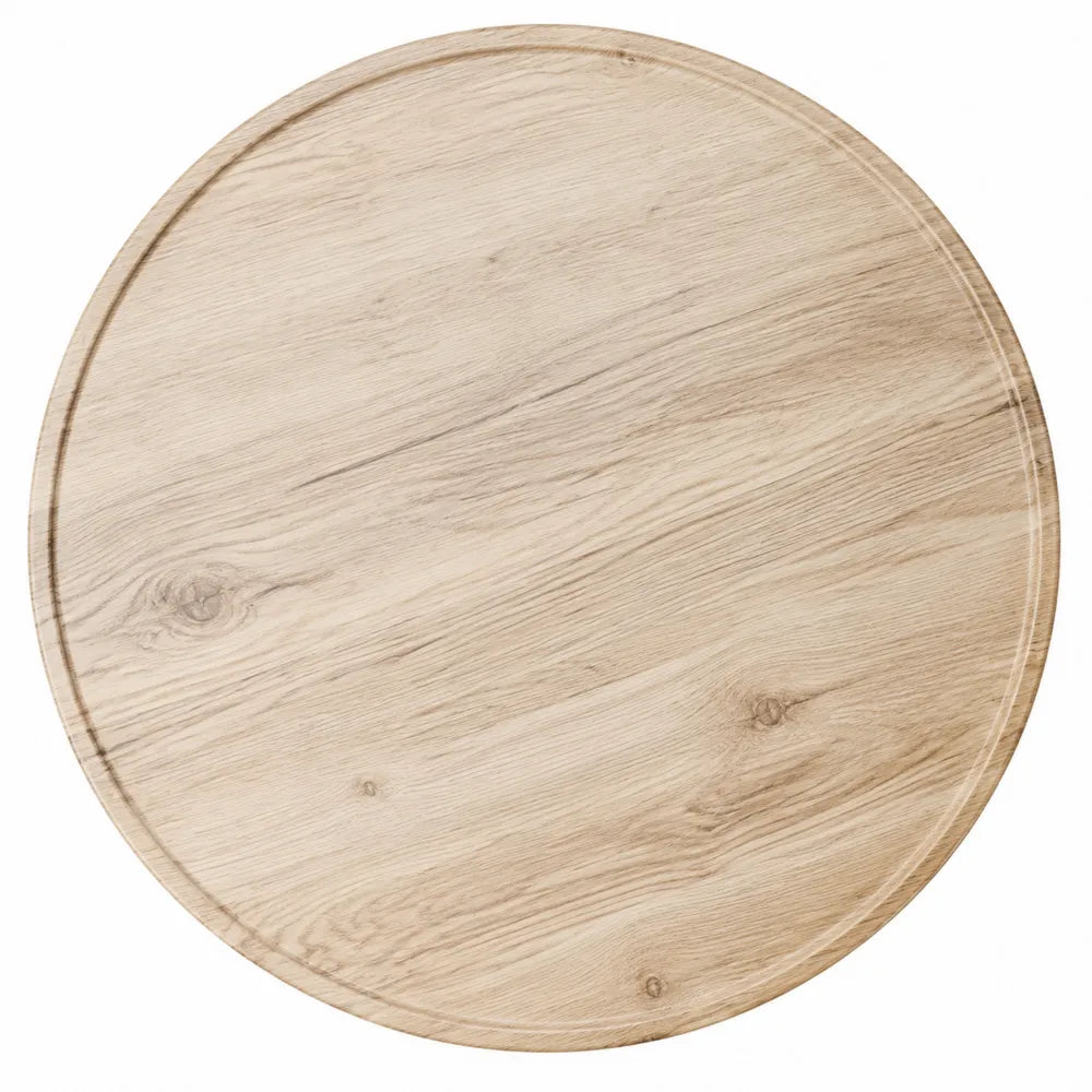 Piano tavolo rotondo in pannello MDF effetto rovere naturale forma circolare diametro non specificato cm colore rovere naturale